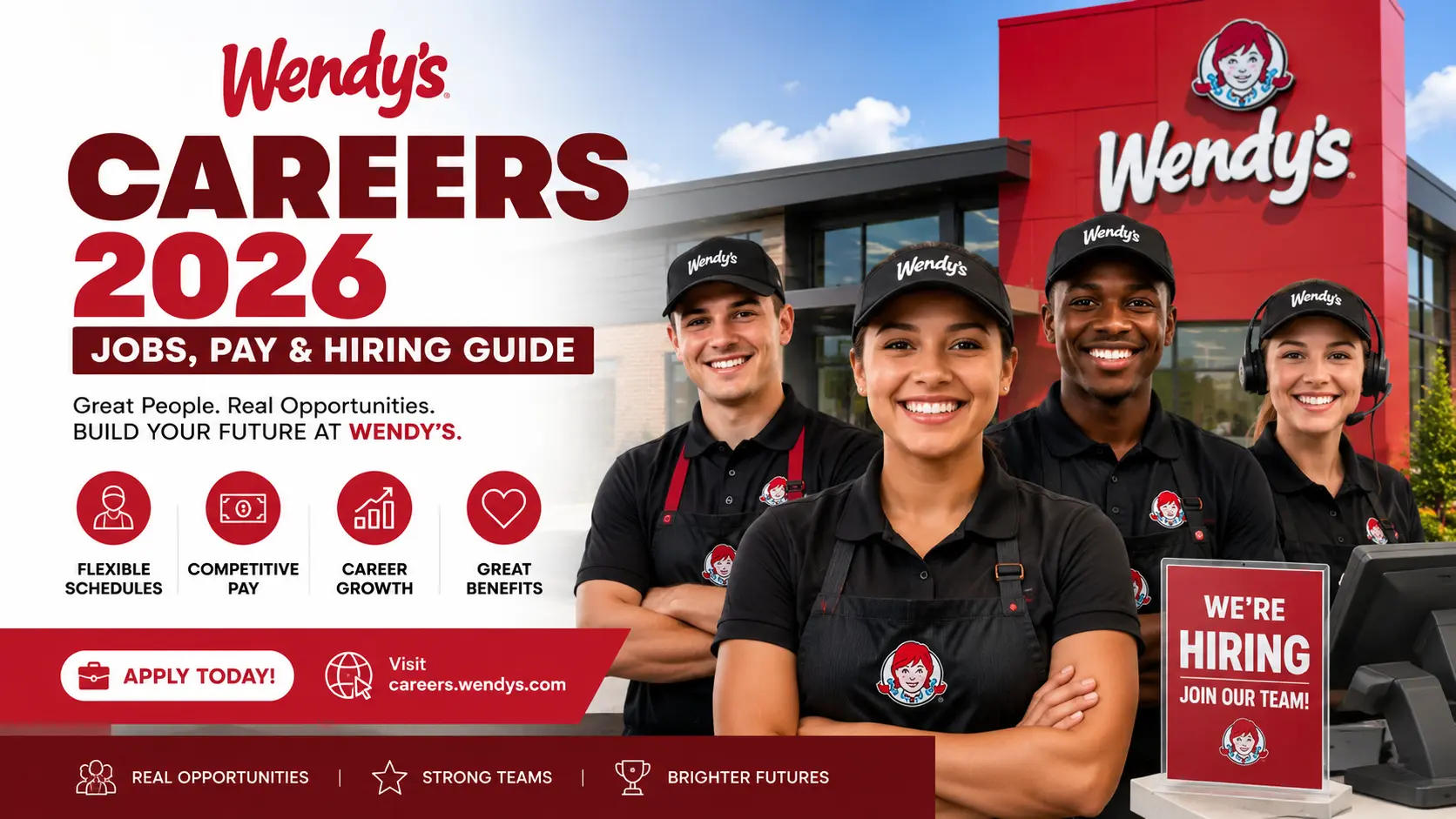 Wendy's careers promotional image highlighting job opportunities available in 2026