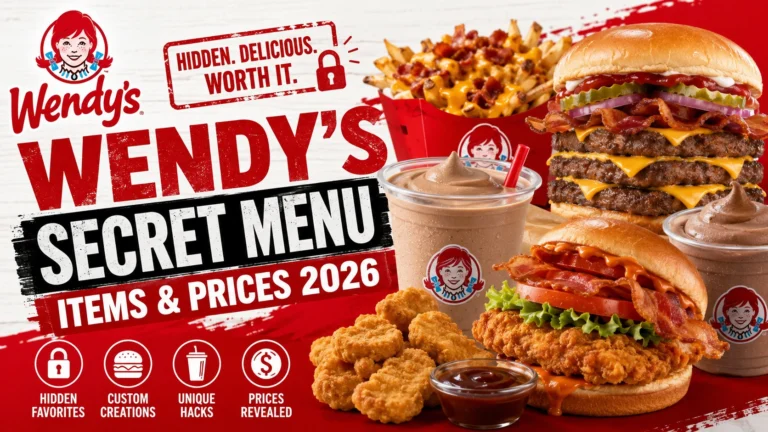 An assortment of Wendy's secret menu dishes, featuring creative variations of burgers and fries for adventurous eaters.